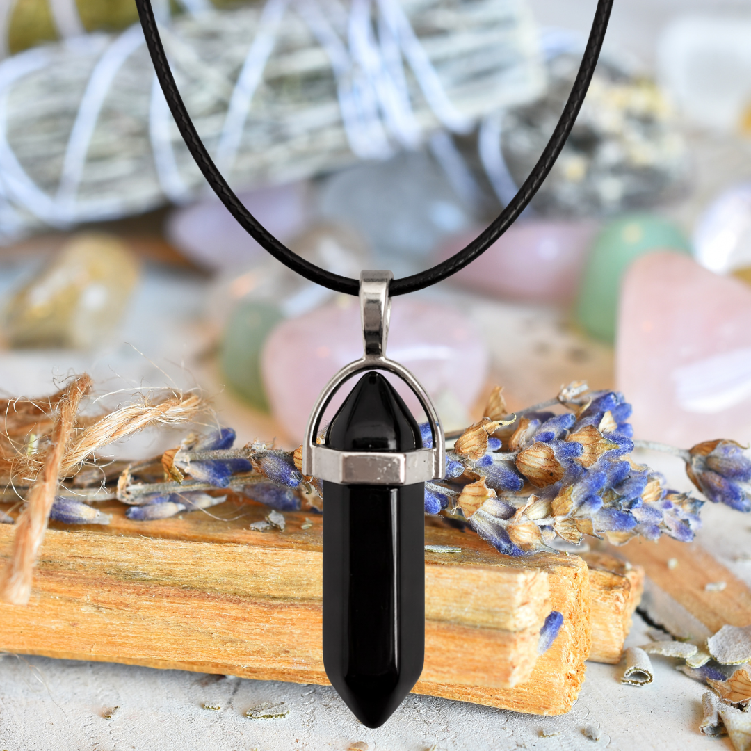 Black Obsidian Double Terminated Protection Necklace