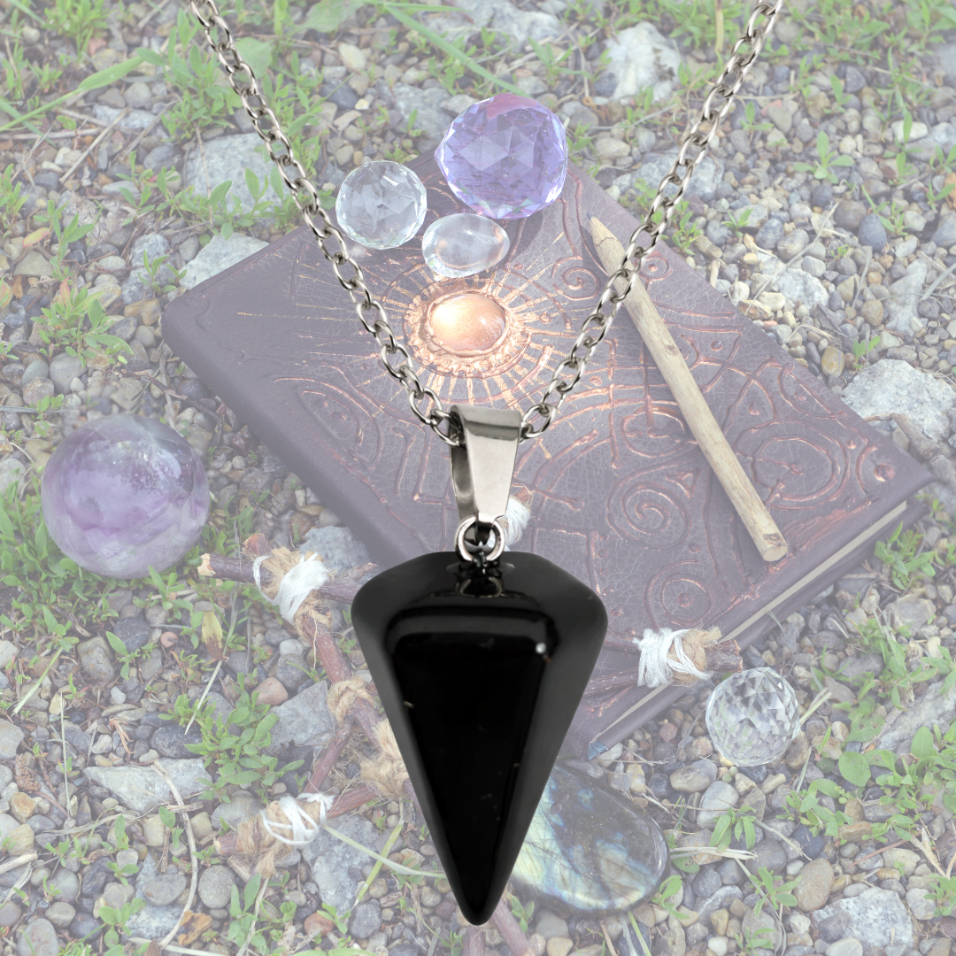 Black Obsidian Pendulum Necklace