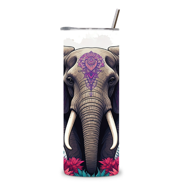 Boho Purple Elephant Tumbler
