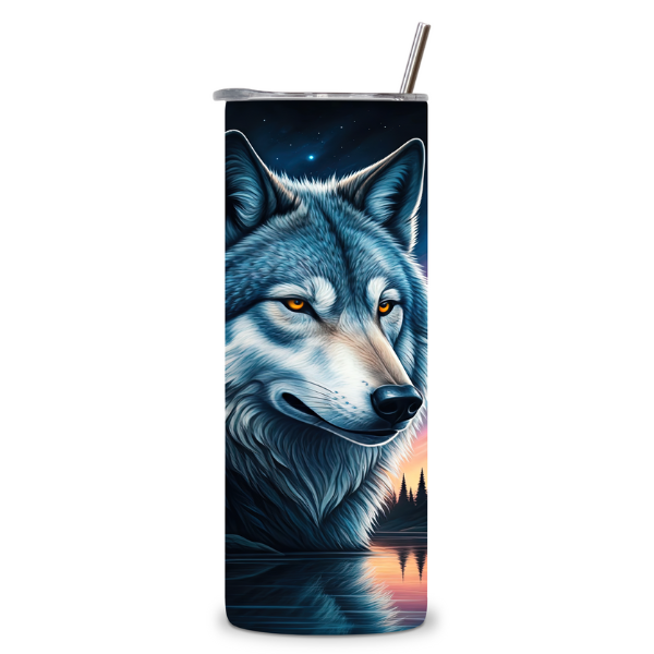 Celestial Cosmic Wolf Tumbler