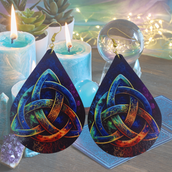 Elemental Flame Triquetra Earrings