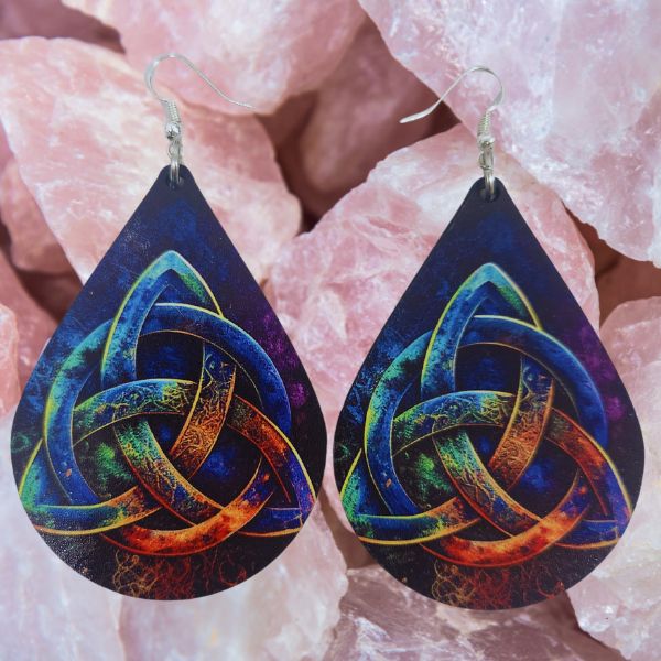 Elemental Flame Triquetra Earrings