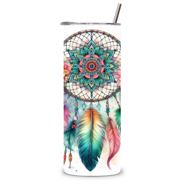 Floral Boho Dreamcatcher Tumbler