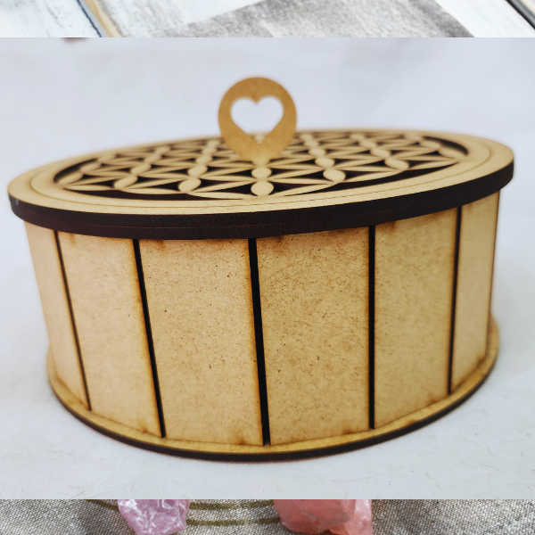 Flower of Life Round Trinket Box