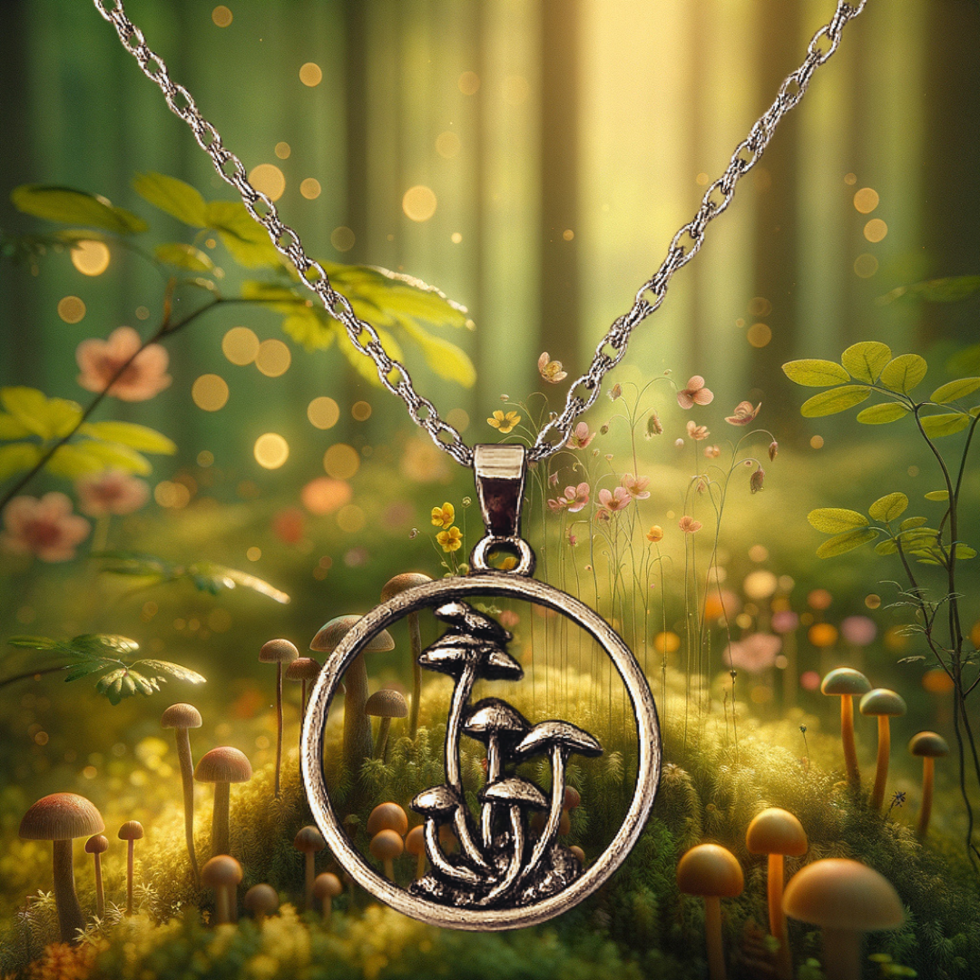 Frog of the Hidden Grove Mushroom Necklace