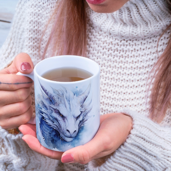 Frostfire Guardian Dragon Mug