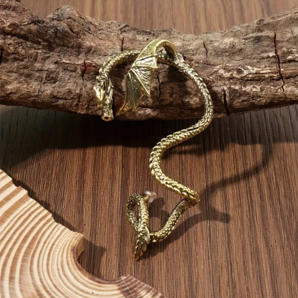 Gold Dragon Ear Cuff – Strength, Wisdom & Power 🐉✨