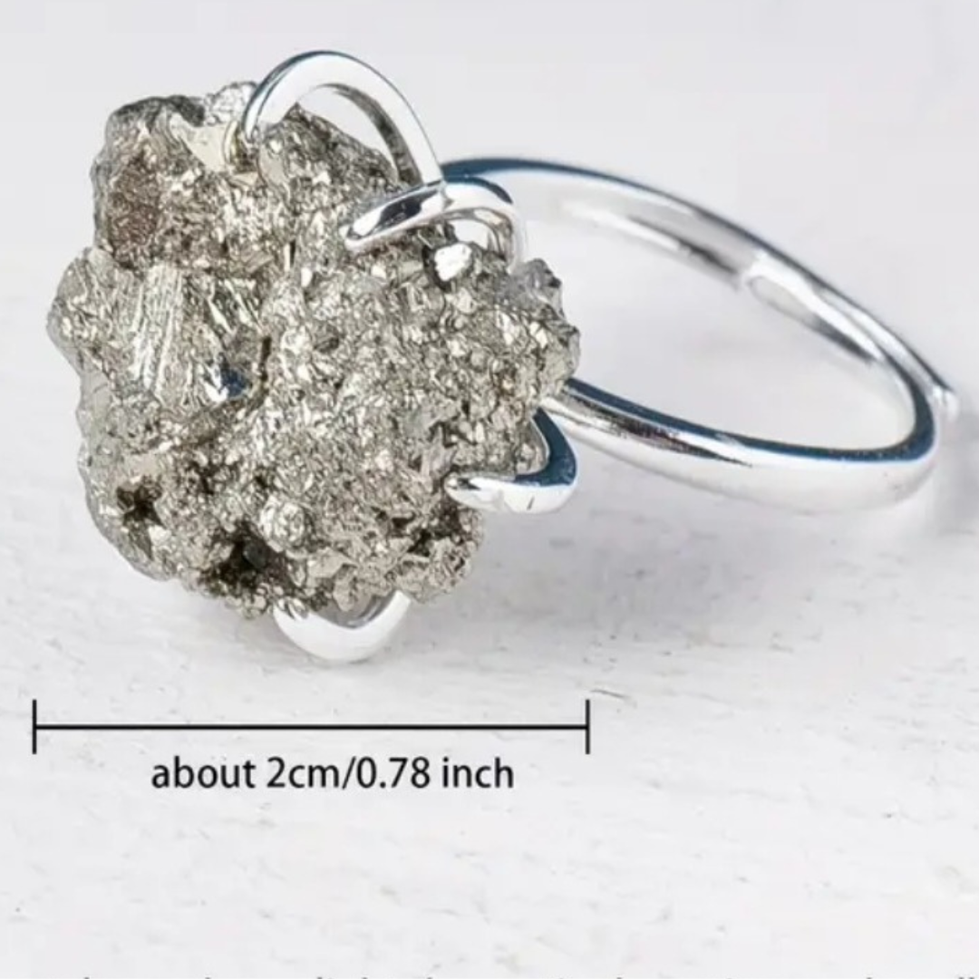 Golden Shield Pyrite Ring