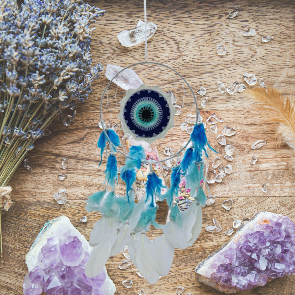 Guardian of Sight – Evil Eye Protection Dreamcatcher 👁️🔵✨