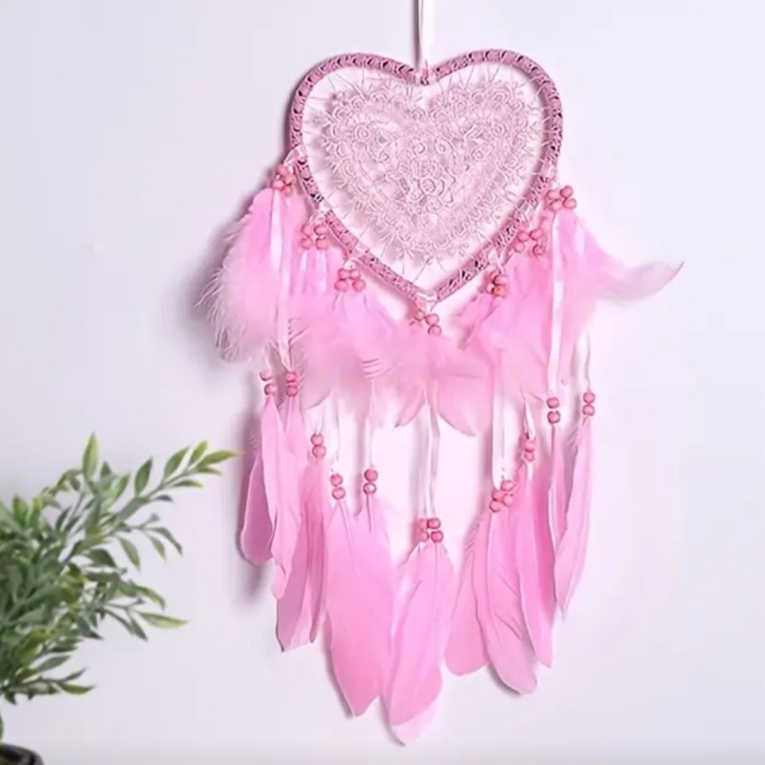 Heart-Shaped Pink Dreamcatcher