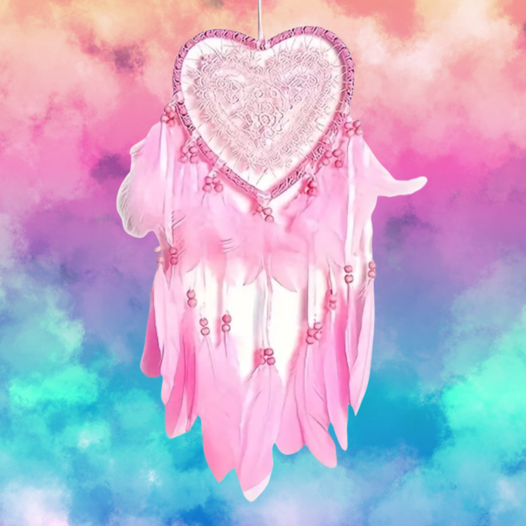 Heart-Shaped Pink Dreamcatcher