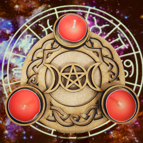 Lunar Enchantment Pentagram Tealight Holder ππ₯β¨