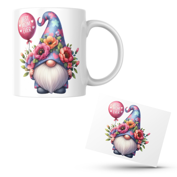 Gnome Best Mom Ever Coffee Cup and Coaster Set