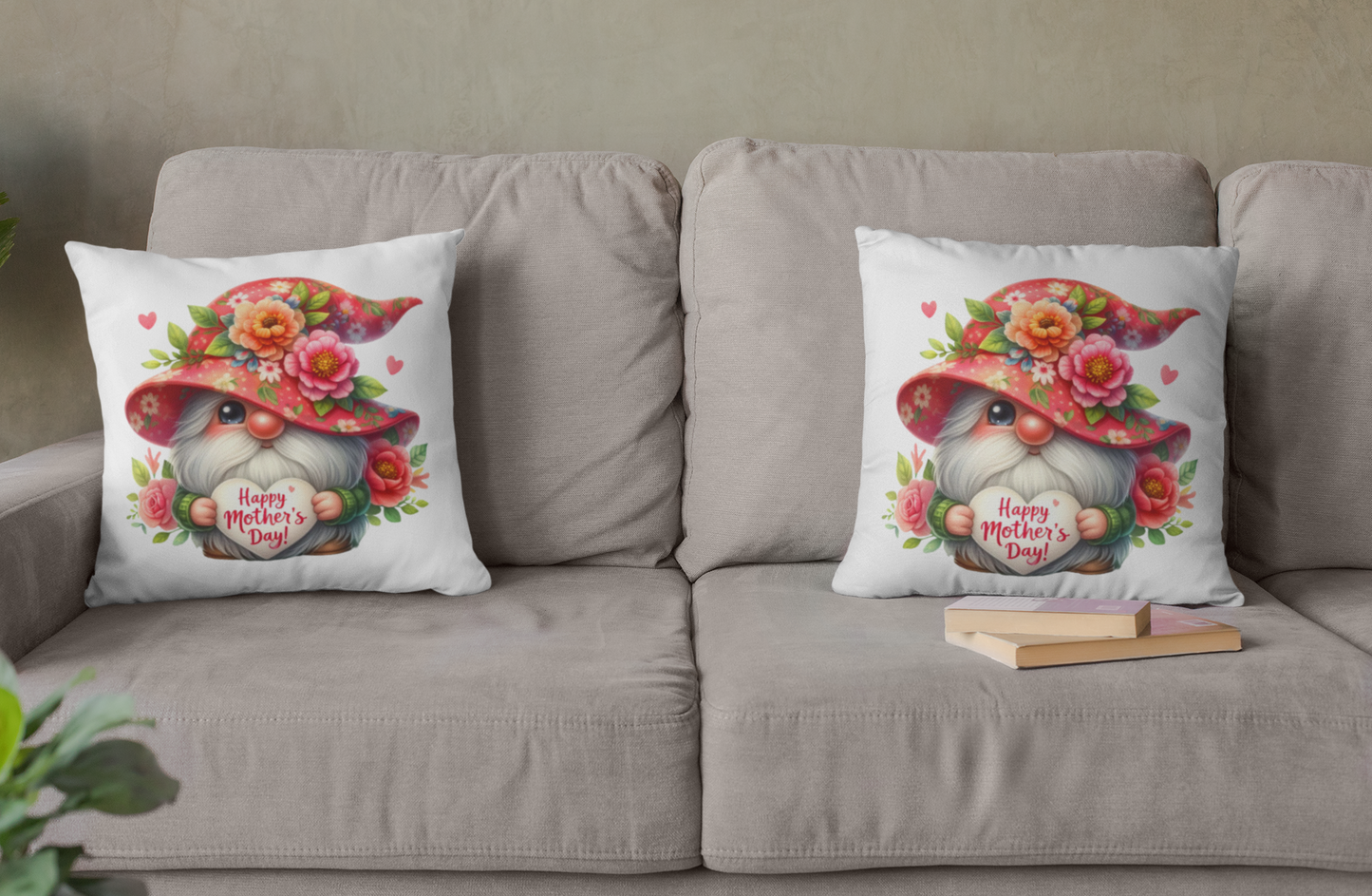 Gnome Happy Mothers Day Throw Pillow