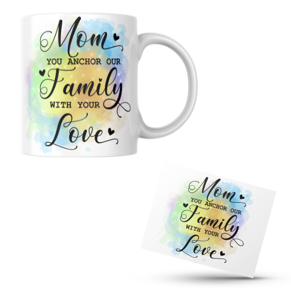 Mom You Anchor Our Family With Your Love Coffee Cup and Coaster Set