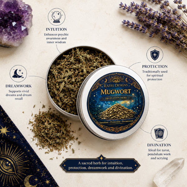 Mugwort Divination Herb Tin - Intuition, Protection & Dreamwork