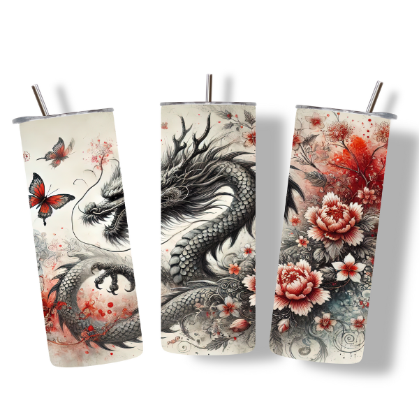Mystic Blossom Dragon Tumbler