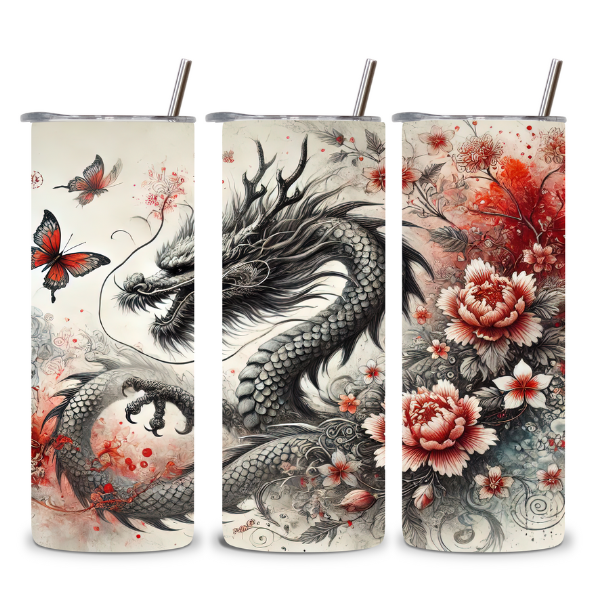 Mystic Blossom Dragon Tumbler