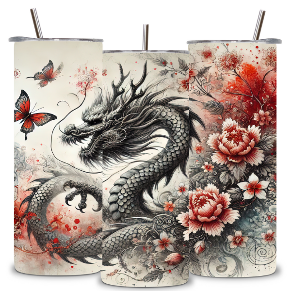 Mystic Blossom Dragon Tumbler