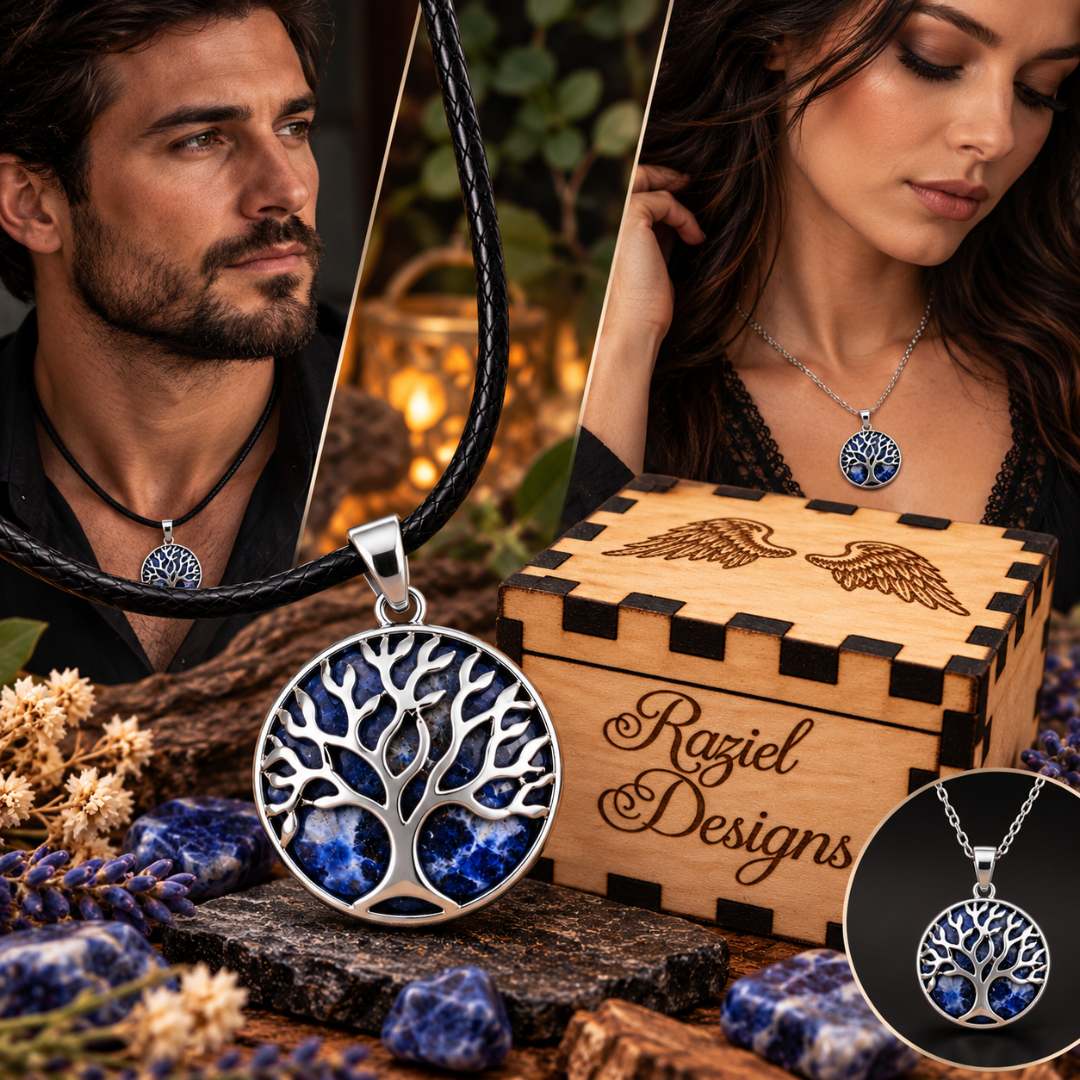 Sodalite Tree of Life Pendant Necklace