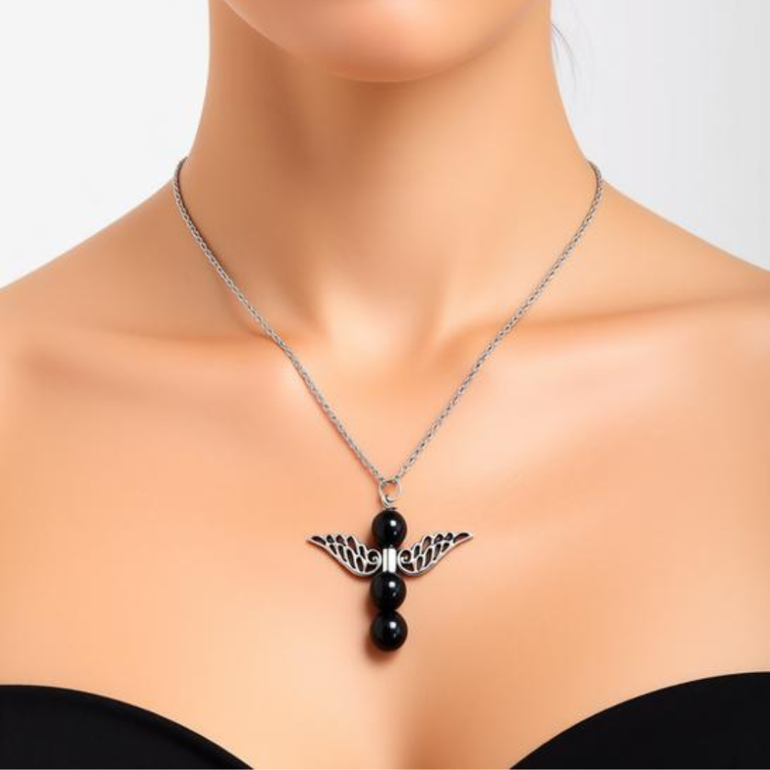 Obsidian Angel Necklace