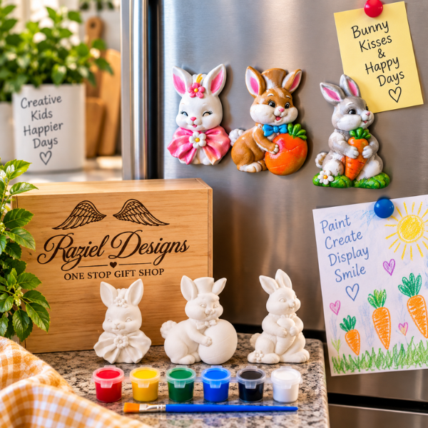 Paint Your Own Bunnies Fridge Magnet Kit