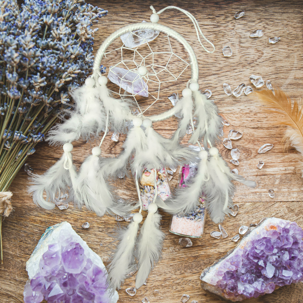 Pure Serenity – White Feather Dreamcatcher ☁️✨