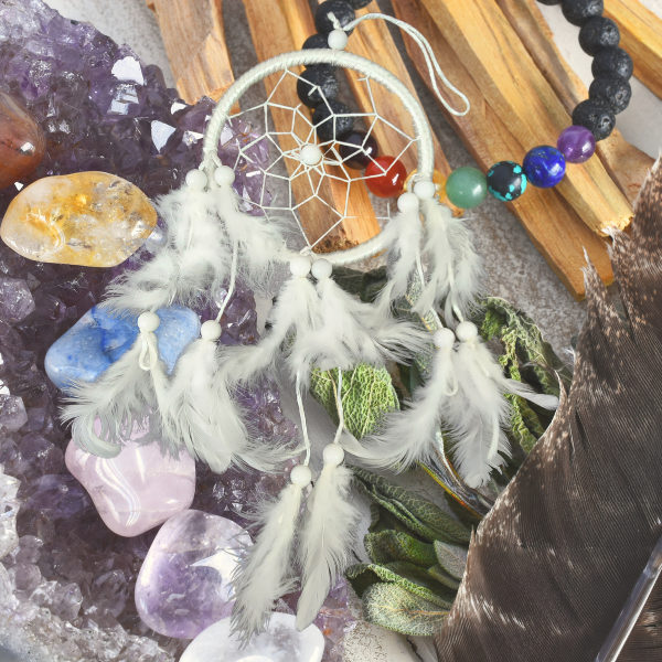 Pure Serenity – White Feather Dreamcatcher ☁️✨