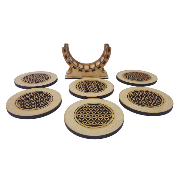 Sacred Geometry Flower of Life Coaster Set ✨🌿