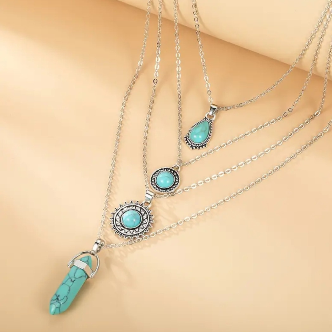 Sacred Serenity Turquoise Pendant Set