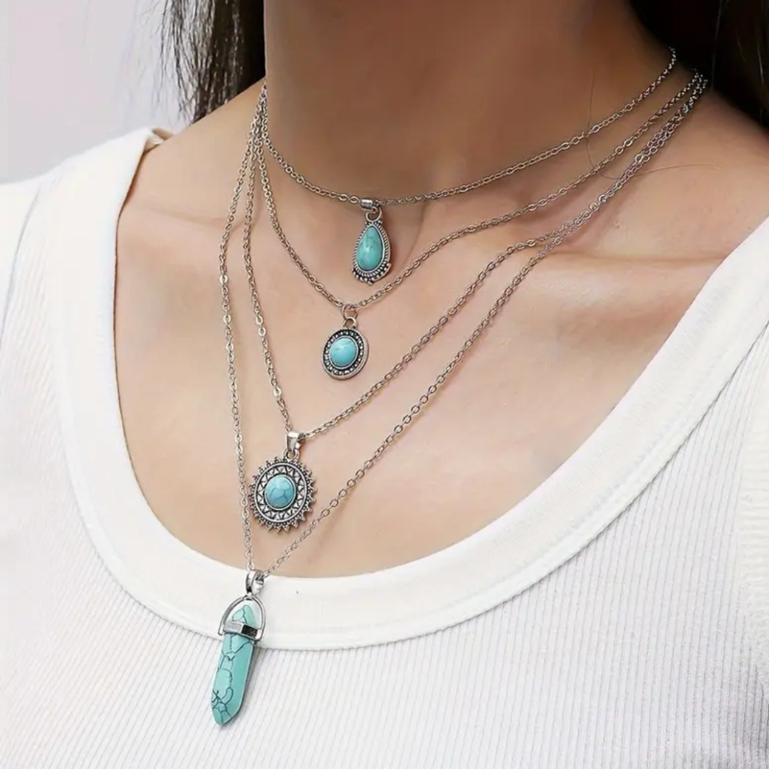 Sacred Serenity Turquoise Pendant Set