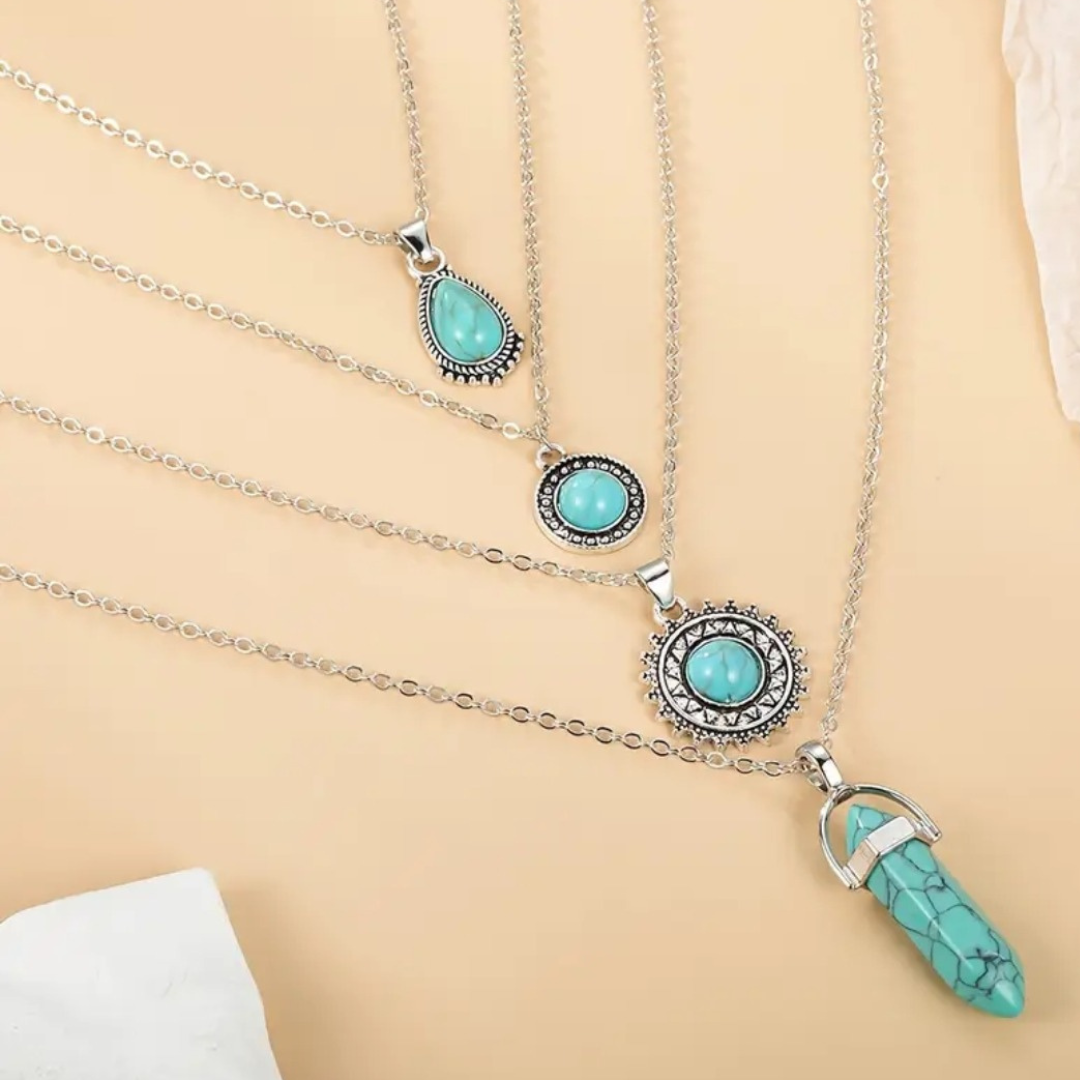 Sacred Serenity Turquoise Pendant Set