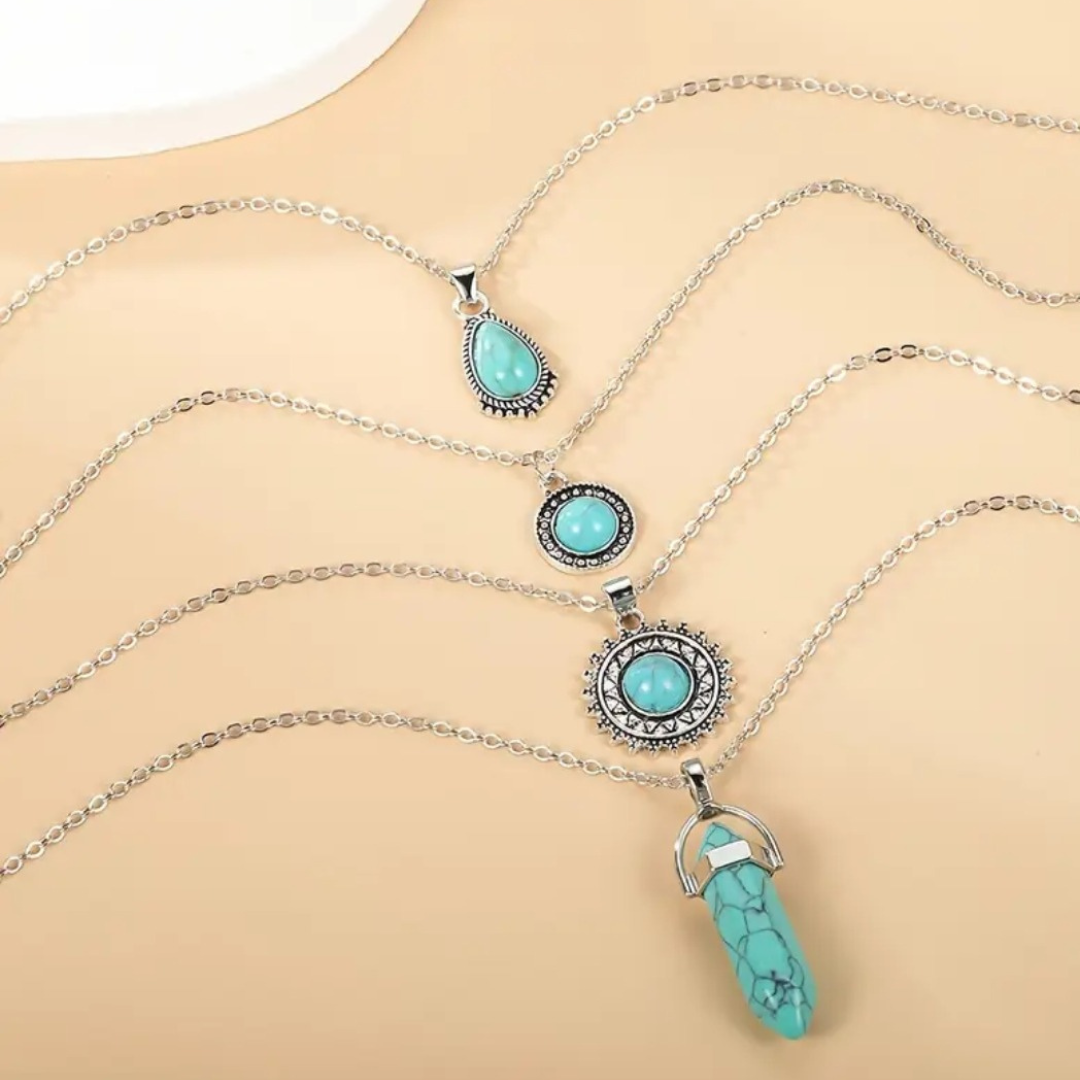 Sacred Serenity Turquoise Pendant Set