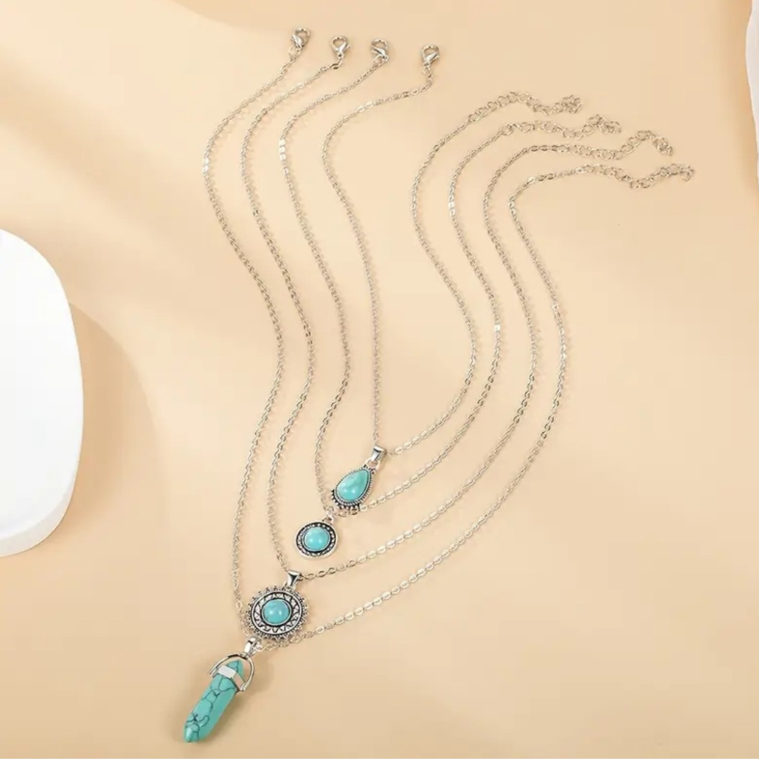 Sacred Serenity Turquoise Pendant Set
