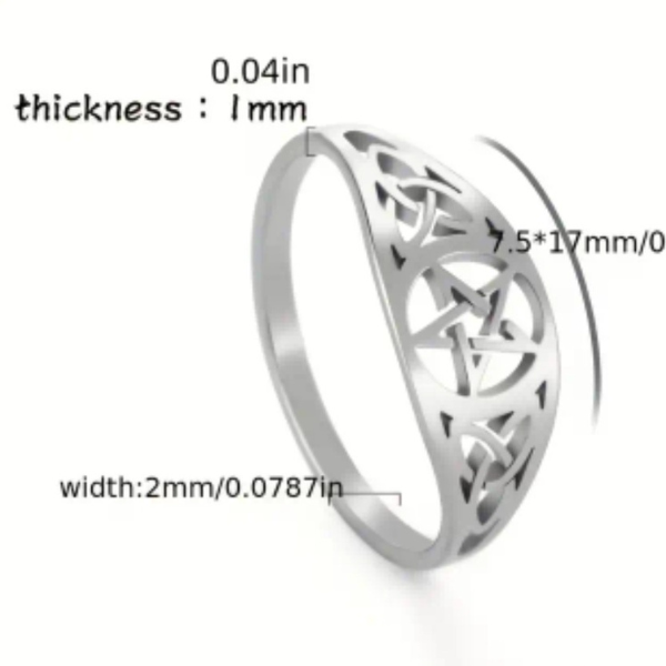 Sacred Shield Pentagram Ring
