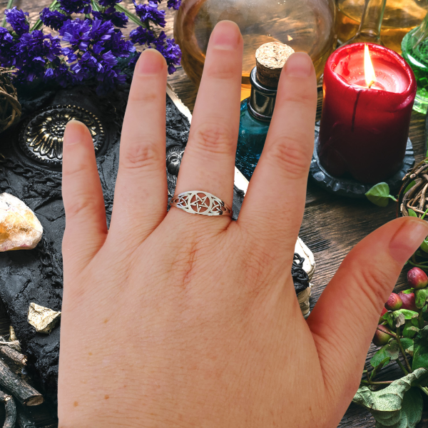 Sacred Shield Pentagram Ring