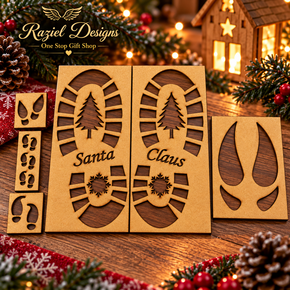Santa Elf And Reindeer Feet Stencil Set