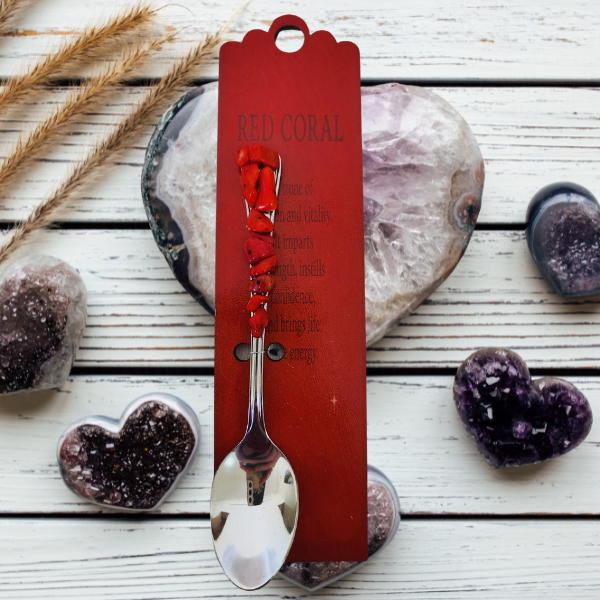 Silver Altar Spoon with Red Coral