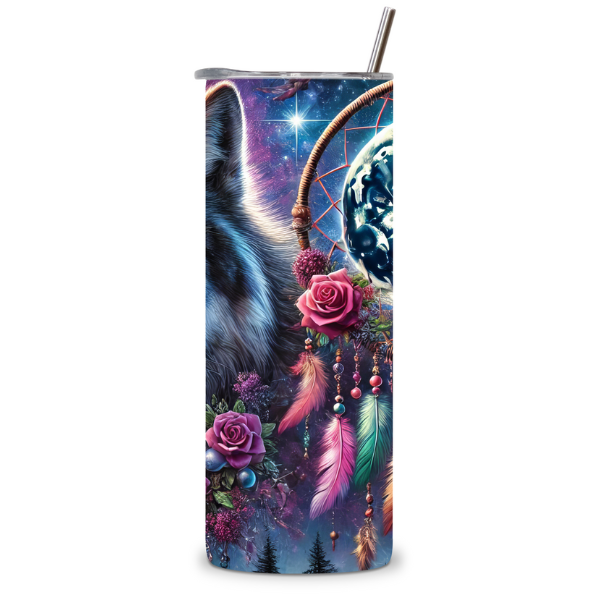 Spirit of the Wolf Dreamcatcher Tumbler β Embrace the Wild πΊπβ¨