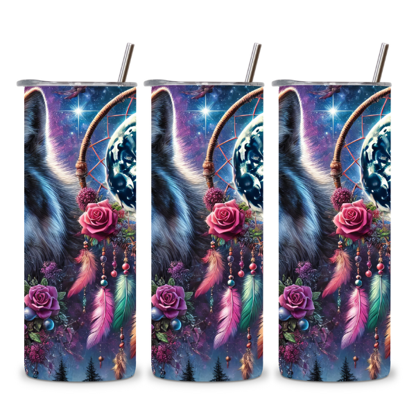 Spirit of the Wolf Dreamcatcher Tumbler β Embrace the Wild πΊπβ¨