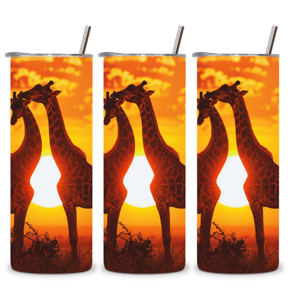 Sunset Giraffes Tumbler