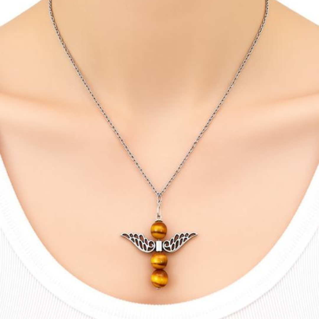 Tiger’s Eye Angel Necklace