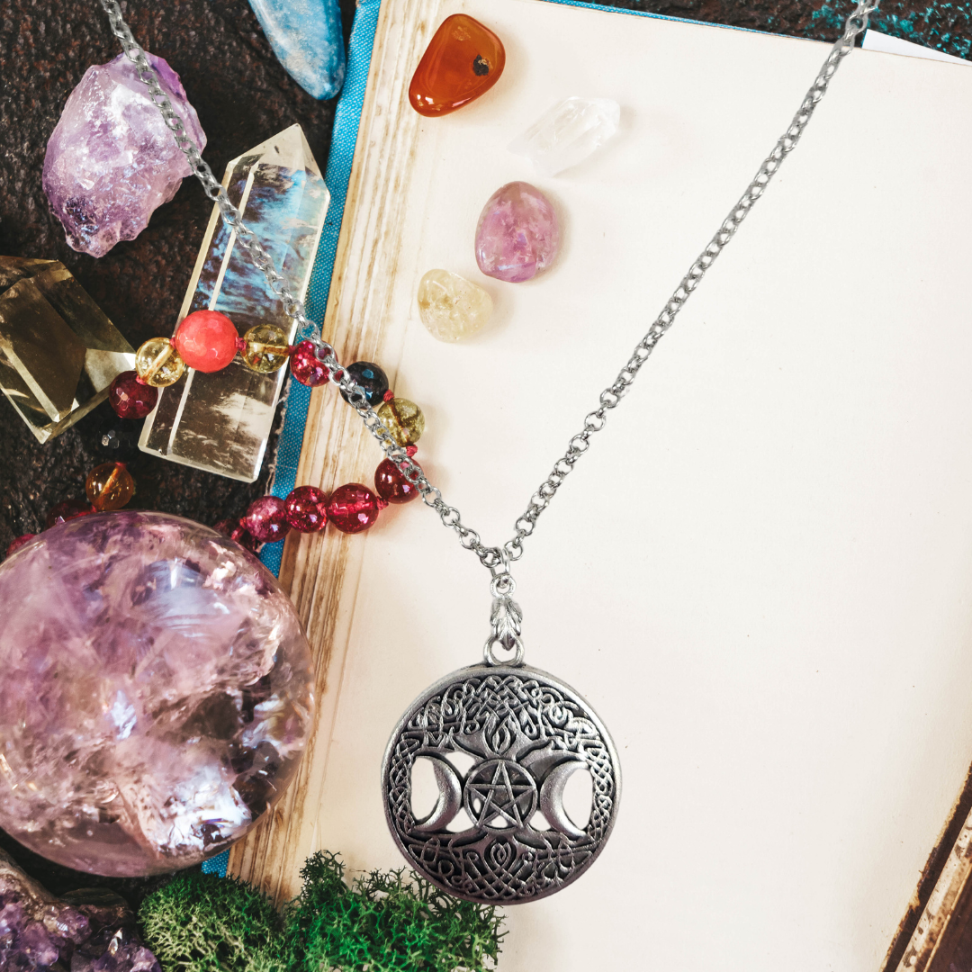 Triple Moon Pentacle Necklace