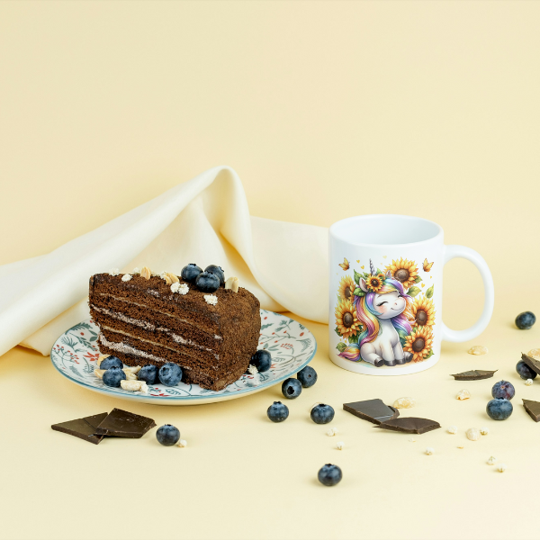 Sunflower Unicorn Coffee Cup