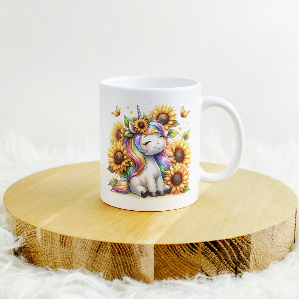 Sunflower Unicorn Coffee Cup