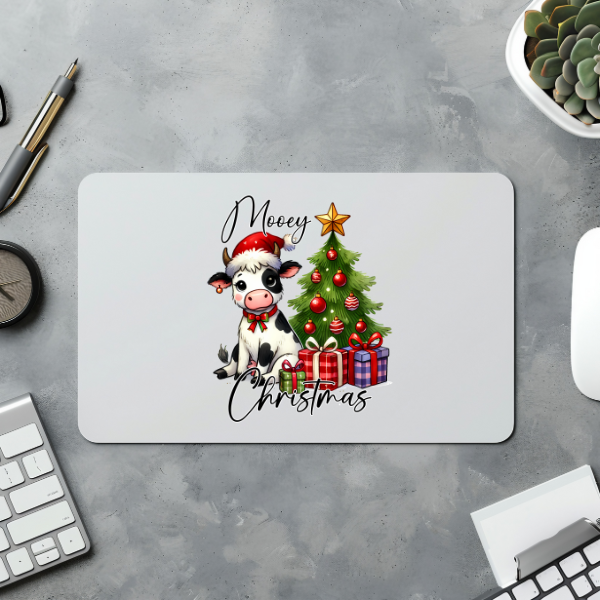 Baby Cow Merry Christmas Mouse Pad