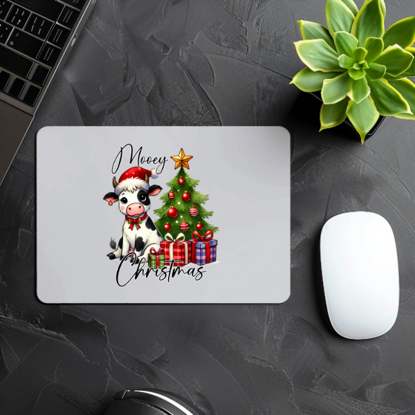 Baby Cow Merry Christmas Mouse Pad