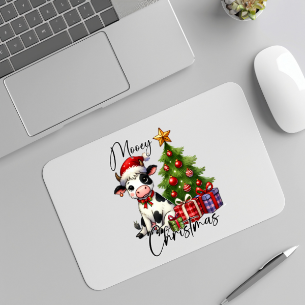 Baby Cow Merry Christmas Mouse Pad