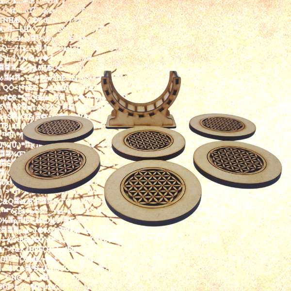 Sacred Geometry Flower of Life Coaster Set ✨🌿