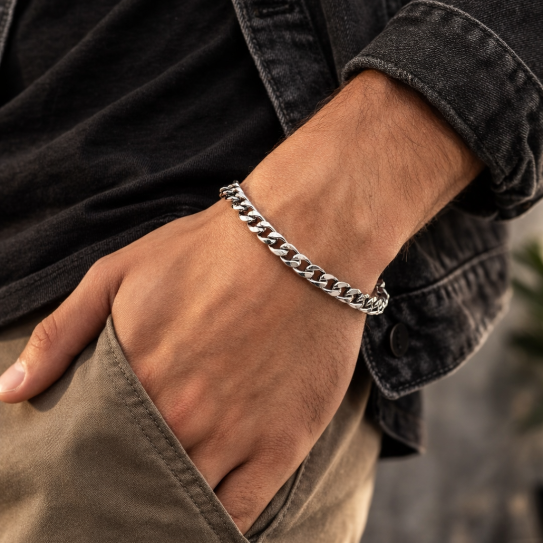 Urban Edge Stainless Steel Cuban Link Bracelet